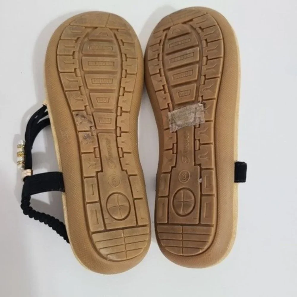 Forever Women's Elastic Ankle Strap Slip On Sandal, size 6